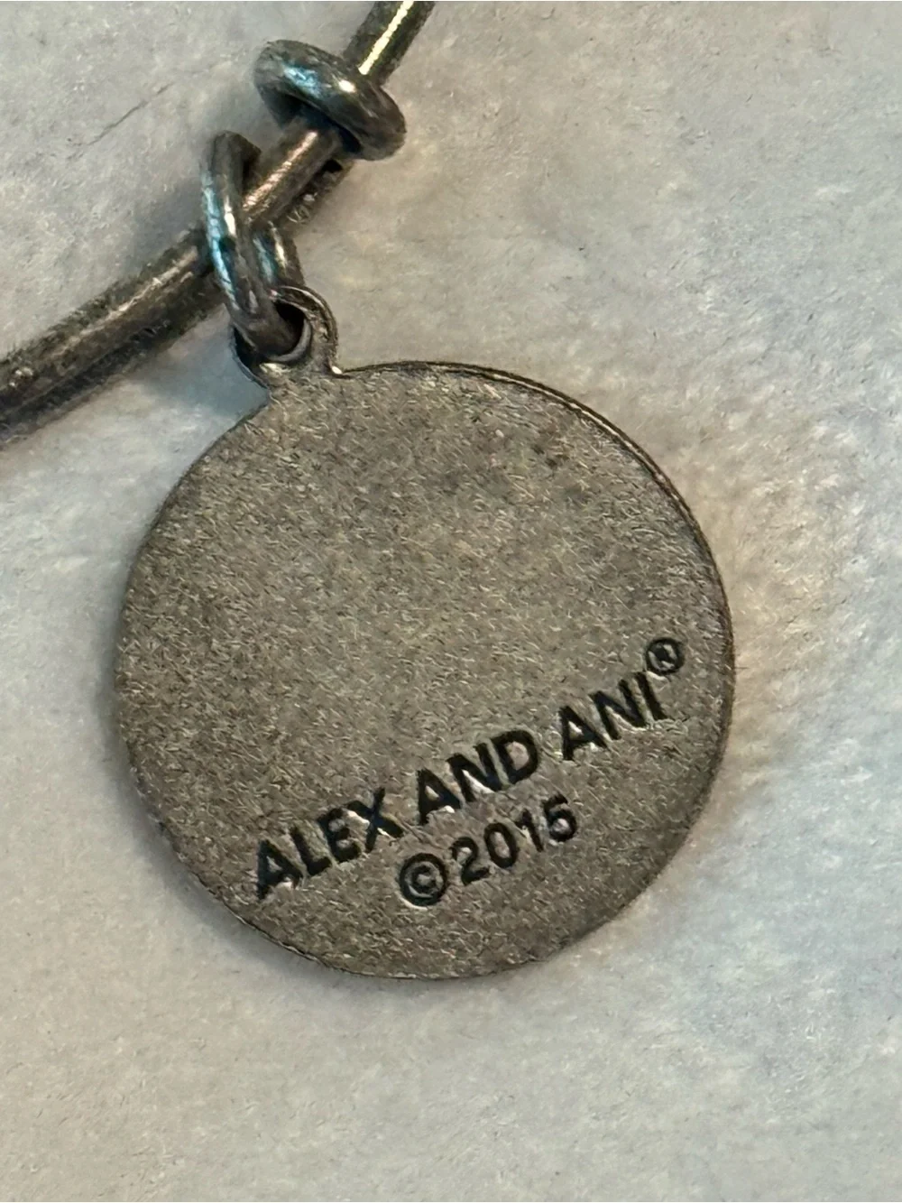 Alex and Ani 2015 Initial K Script Charm Expandable Silver Bangle Bracelet